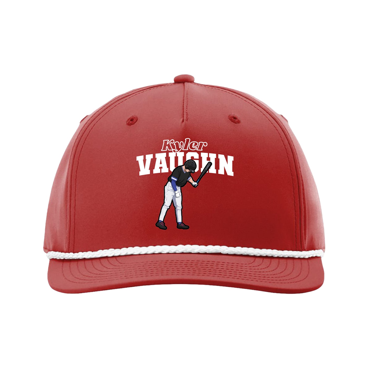 Five-Panel Classic Rope Cap — Name Arch in Red