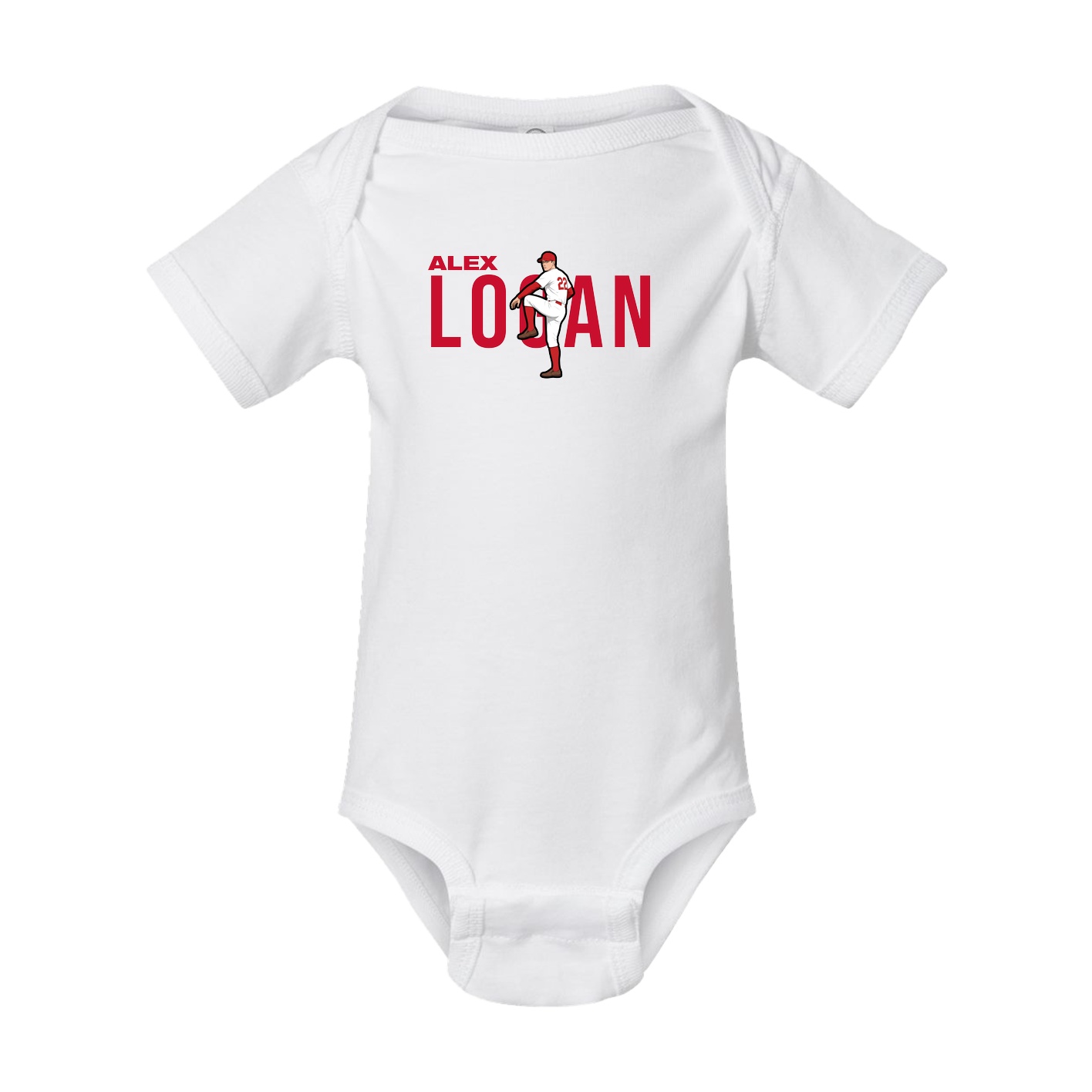 Baby Onesie — Player Name in White
