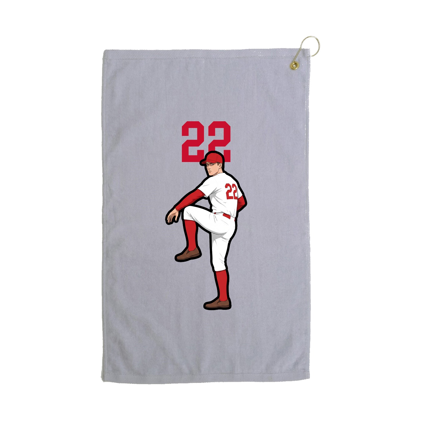 Golf Towel — Number Top in Grey
