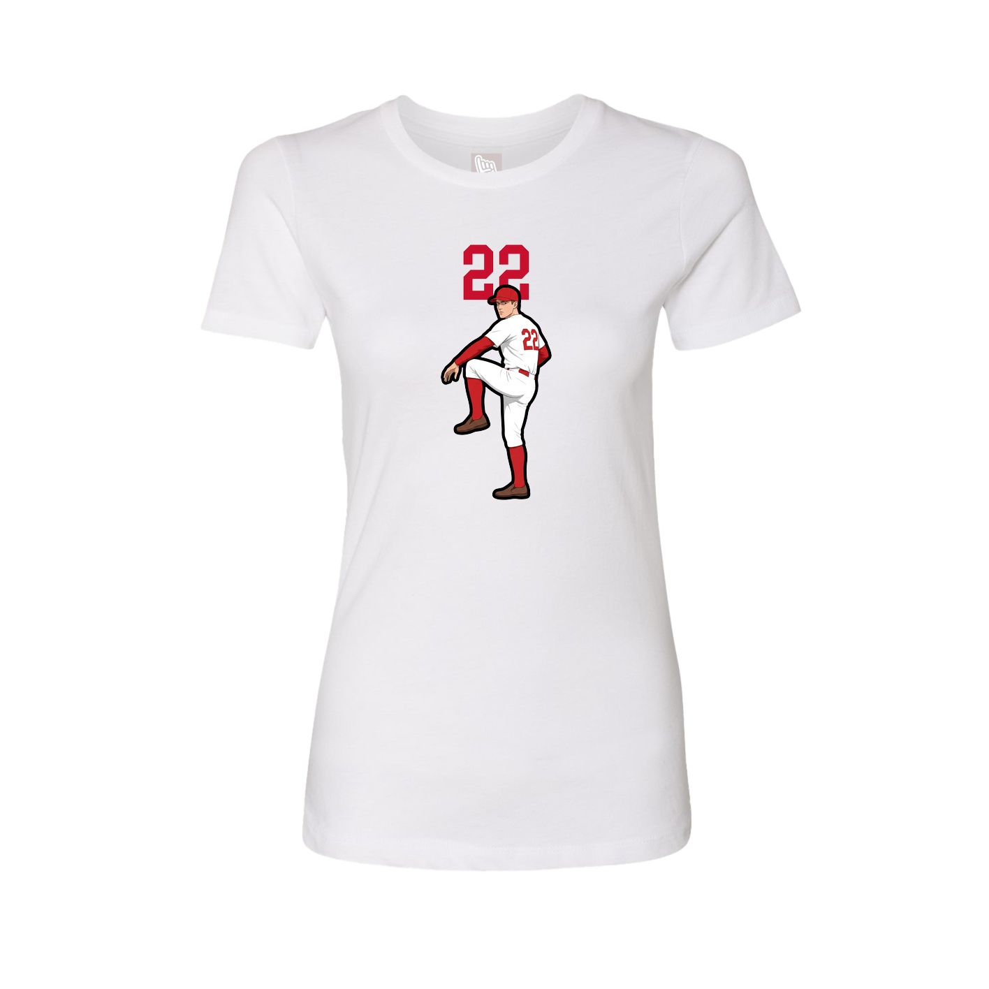 Fitted Women's Tee — Number Top in White