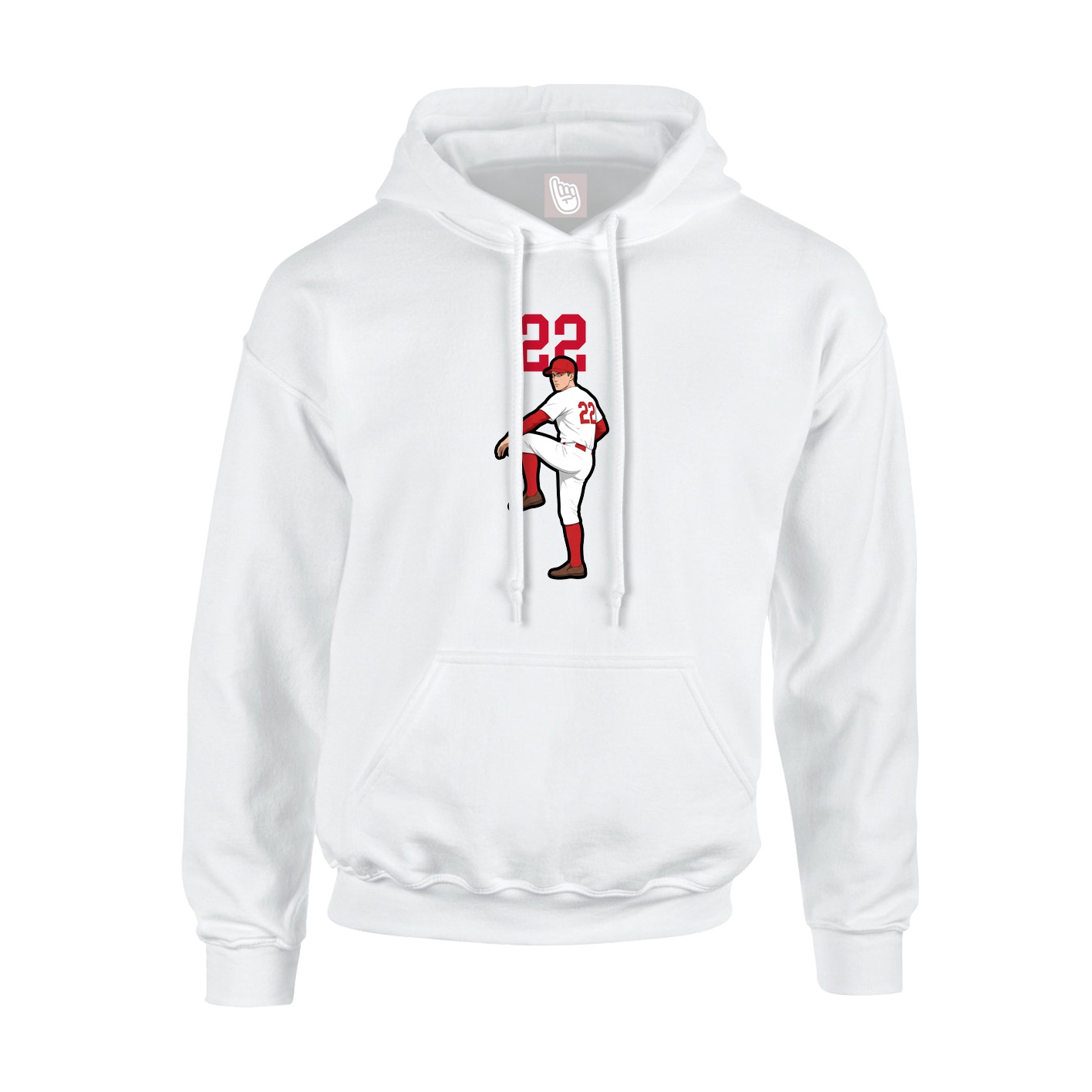 Youth Hoodie — Number Top in White