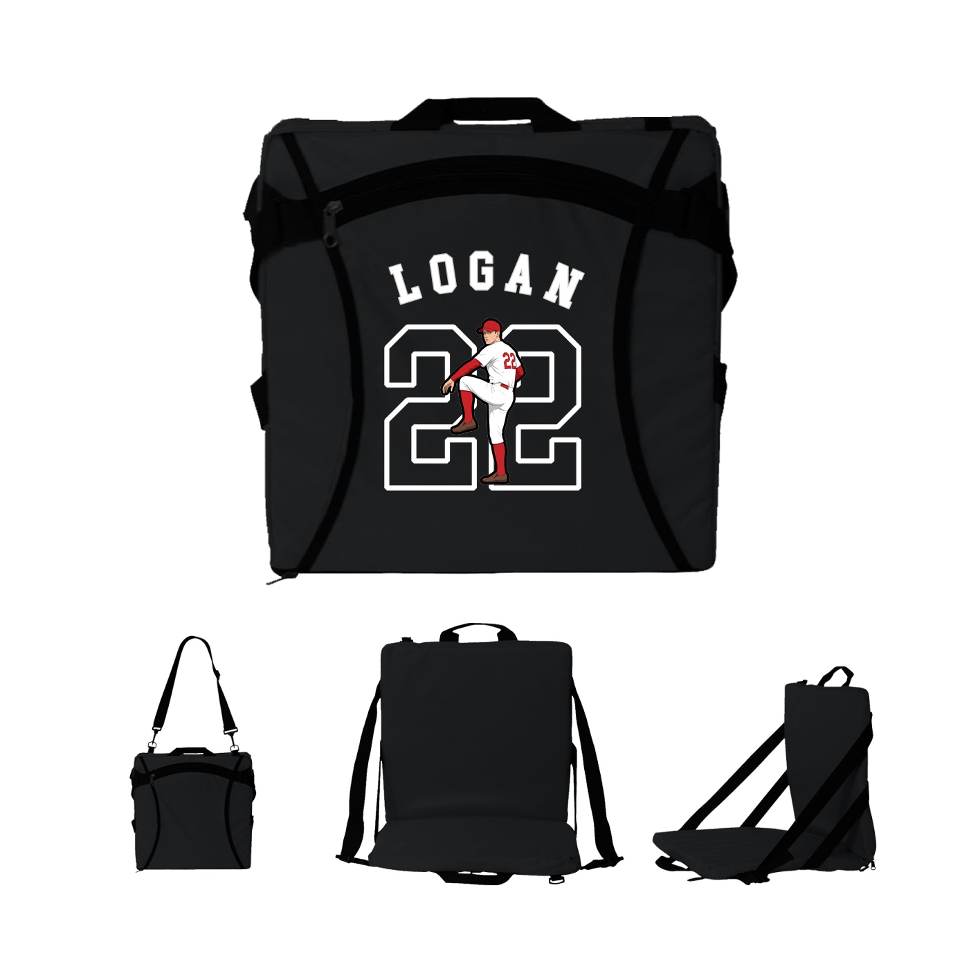 Folding Stadium Seat — Shirsey Arch in Black