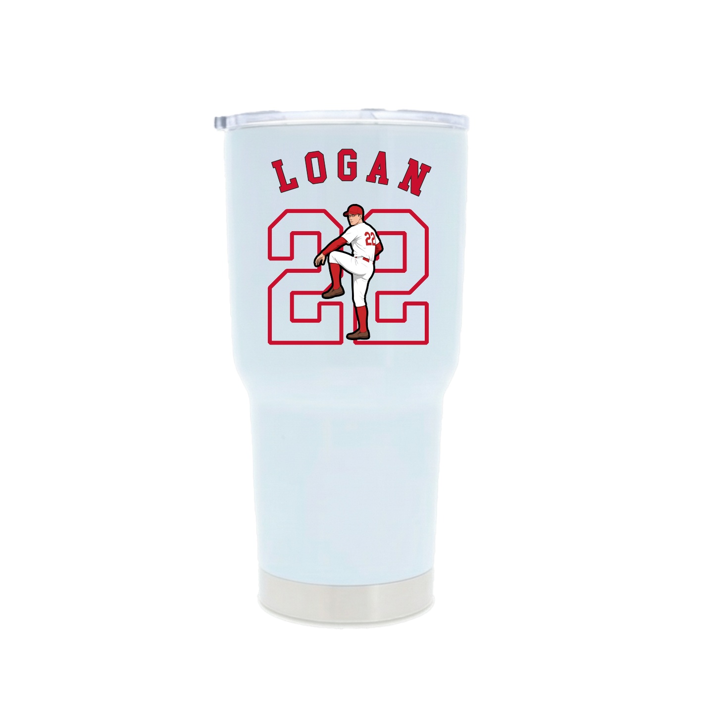 30oz Stainless Steel Tumbler — Shirsey Arch in White