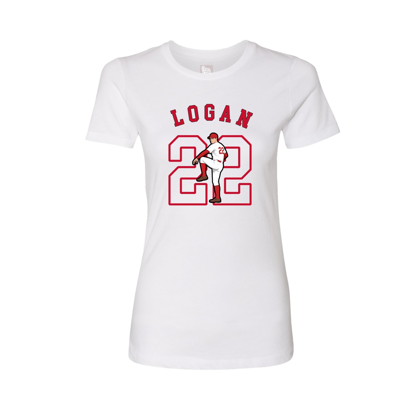 Fitted Women's Tee — Shirsey Arch in White