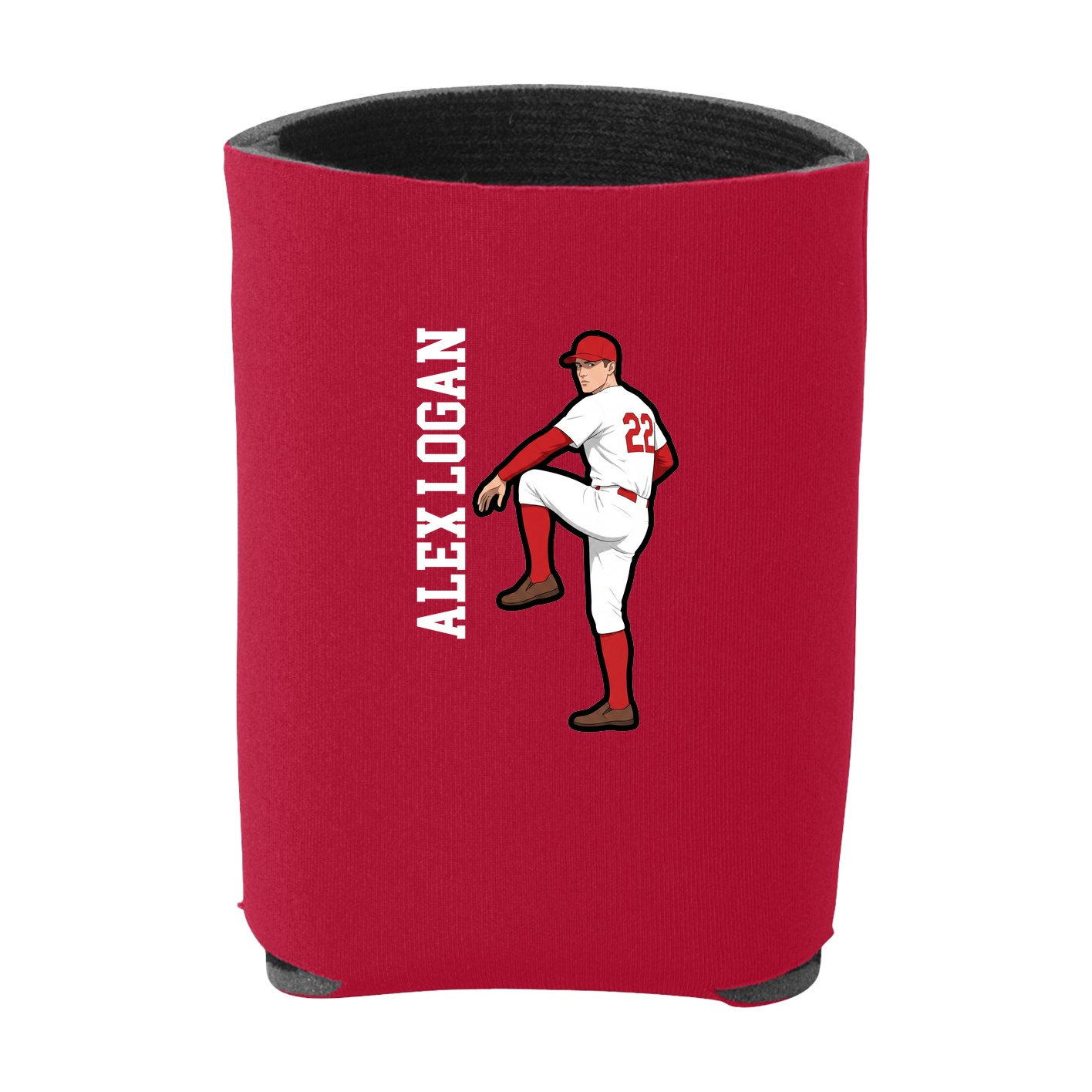 Can Holder — Name Vertical in Red