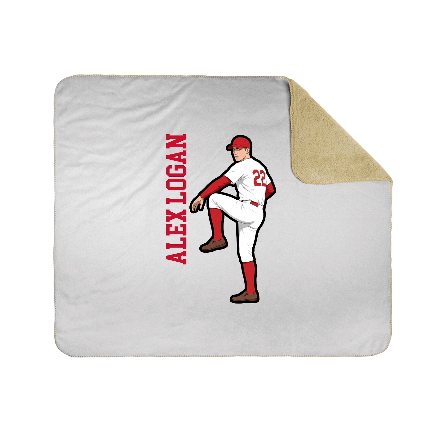 Throw Blanket — Name Vertical in White