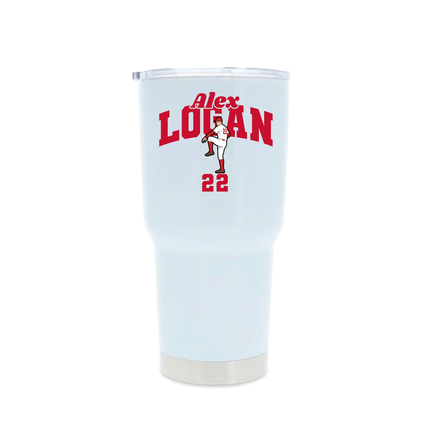 30oz Stainless Steel Tumbler — Signature Arch in White