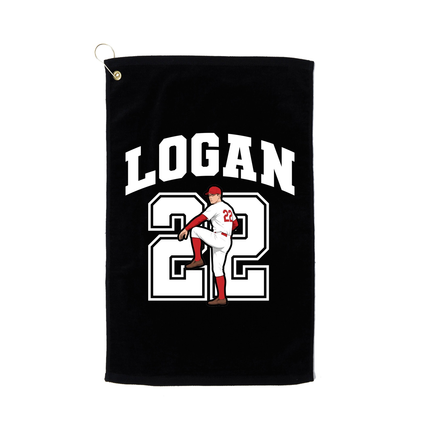 Golf Towel — Number in Black