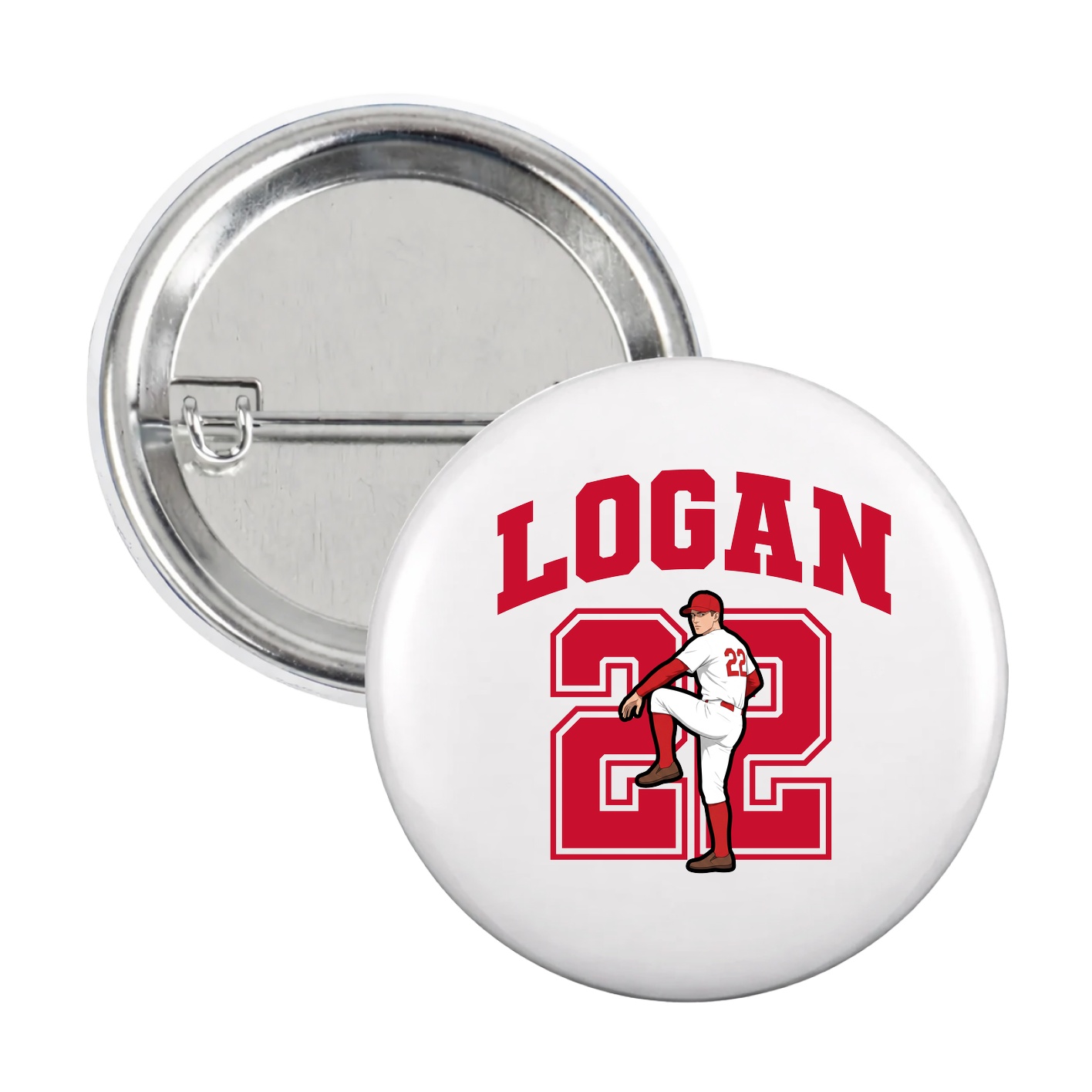 Game Day Button — Number in White