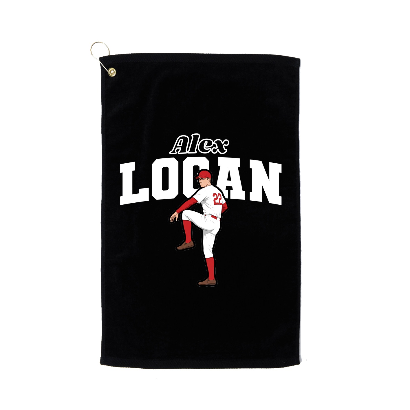 Golf Towel — Name Arch in Black