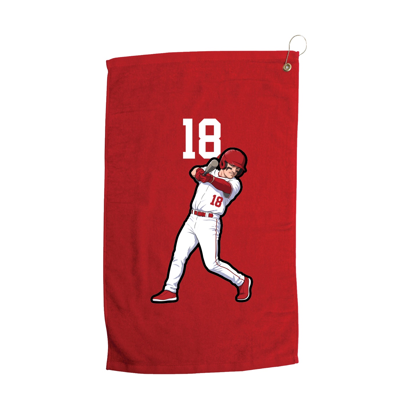 Golf Towel — Number Top in Red