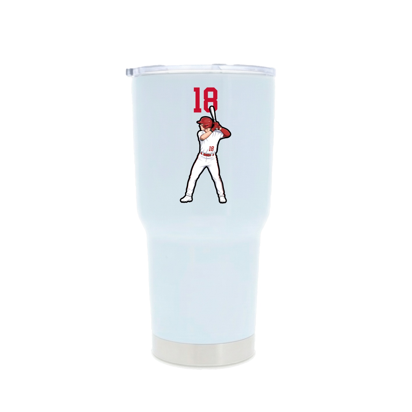 30oz Stainless Steel Tumbler — Number Top in White