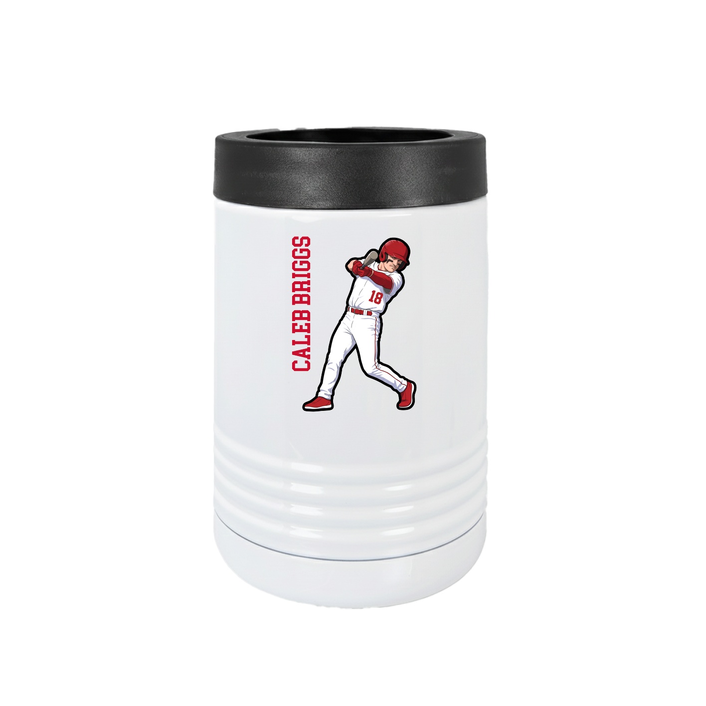 Beverage Holder — Name Vertical in White