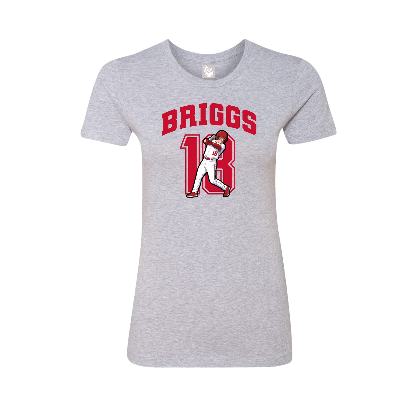 Fitted Women's Tee — Number in Grey