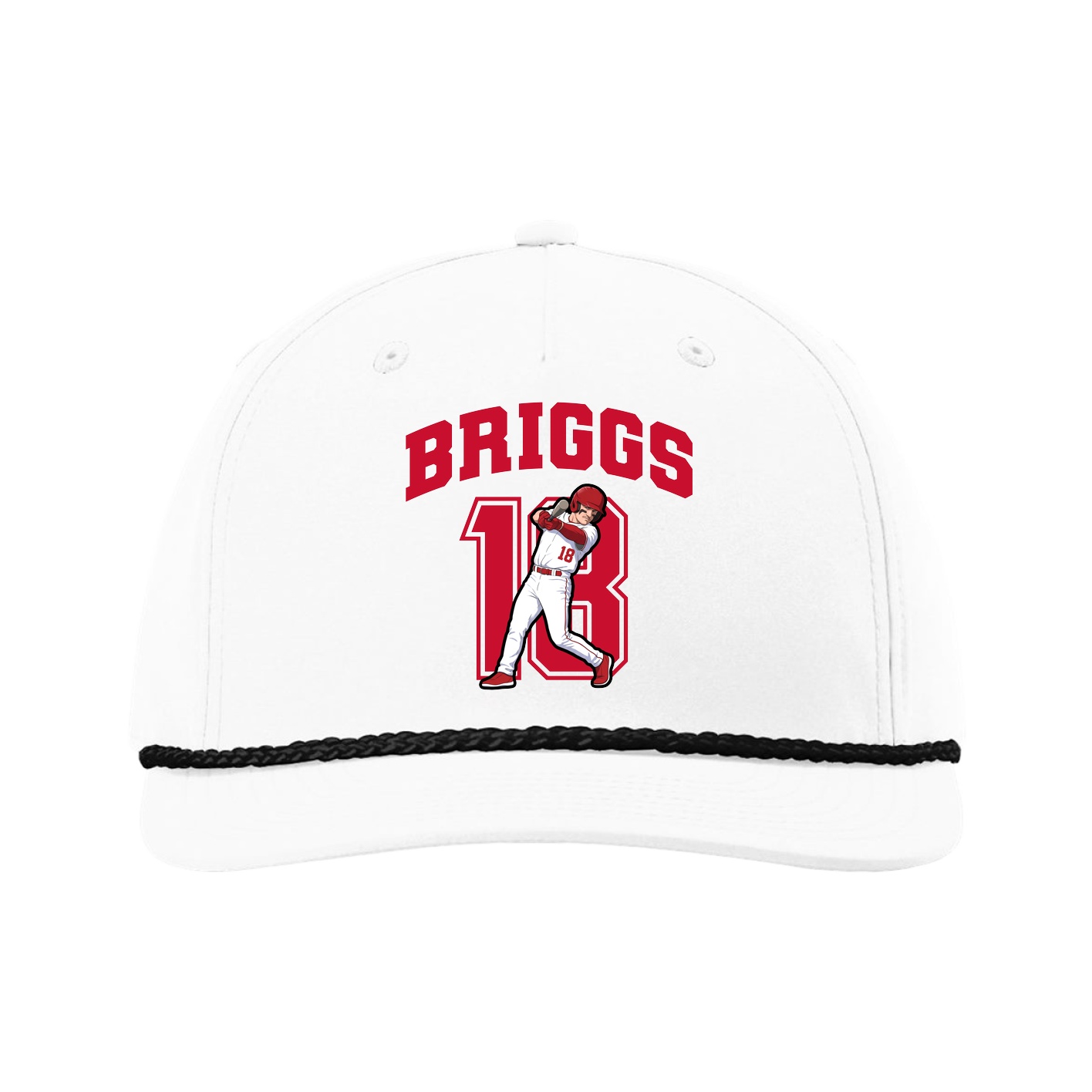 Five-Panel Classic Rope Cap — Number in White