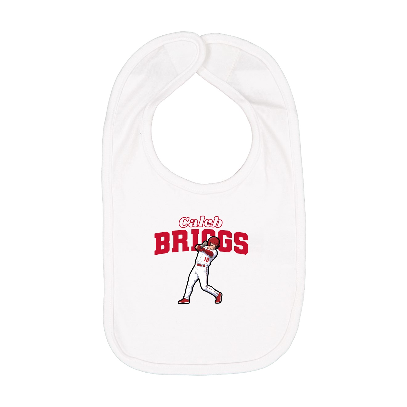 Infant Bib — Name Arch in White