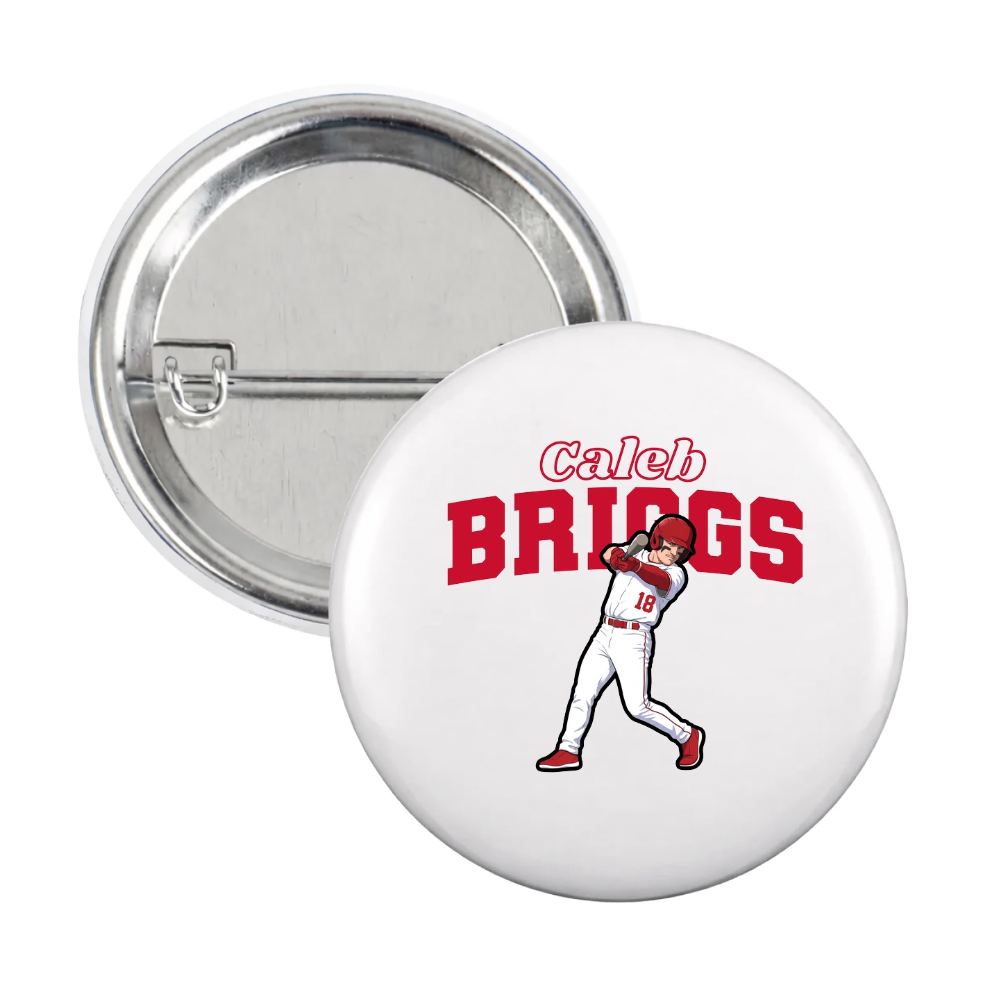 Game Day Button — Name Arch in White