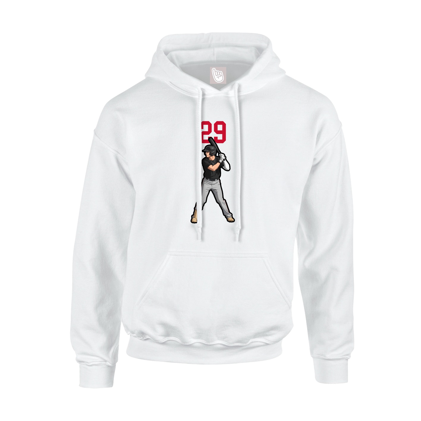 Youth Hoodie — Number Top in White