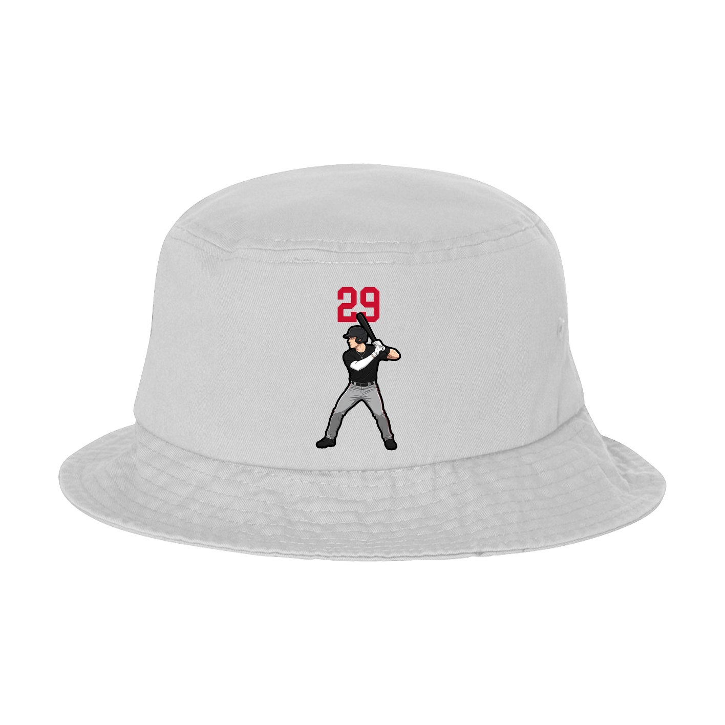 Bucket Cap — Number Top in White
