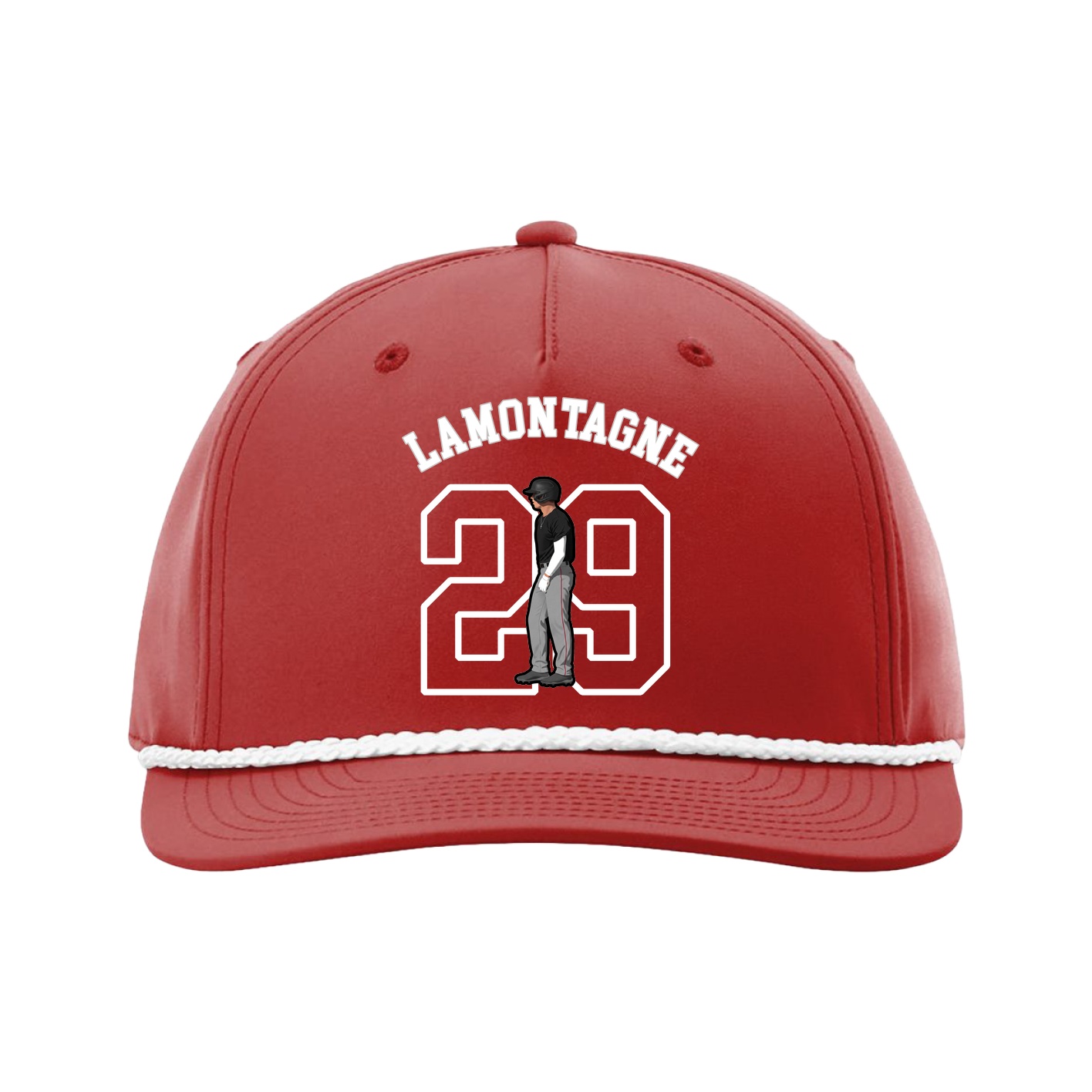 Five-Panel Classic Rope Cap — Shirsey Arch in Red