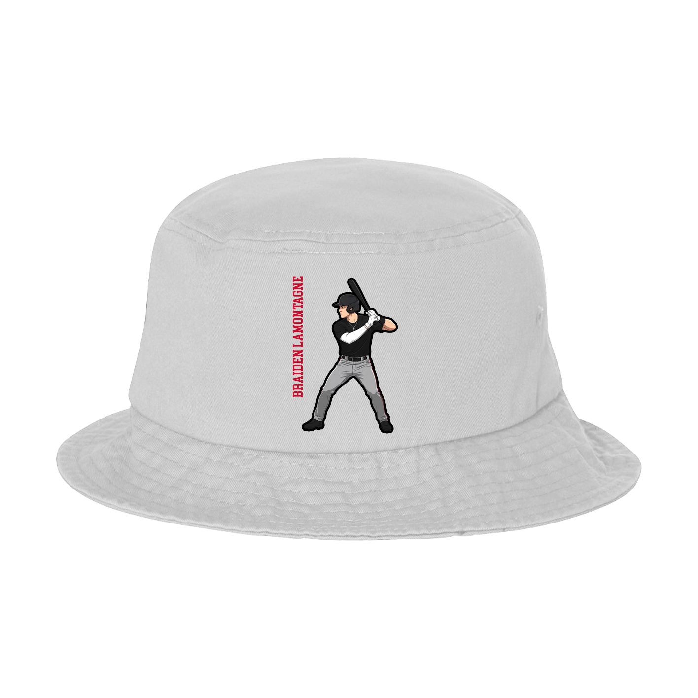 Bucket Cap — Name Vertical in White