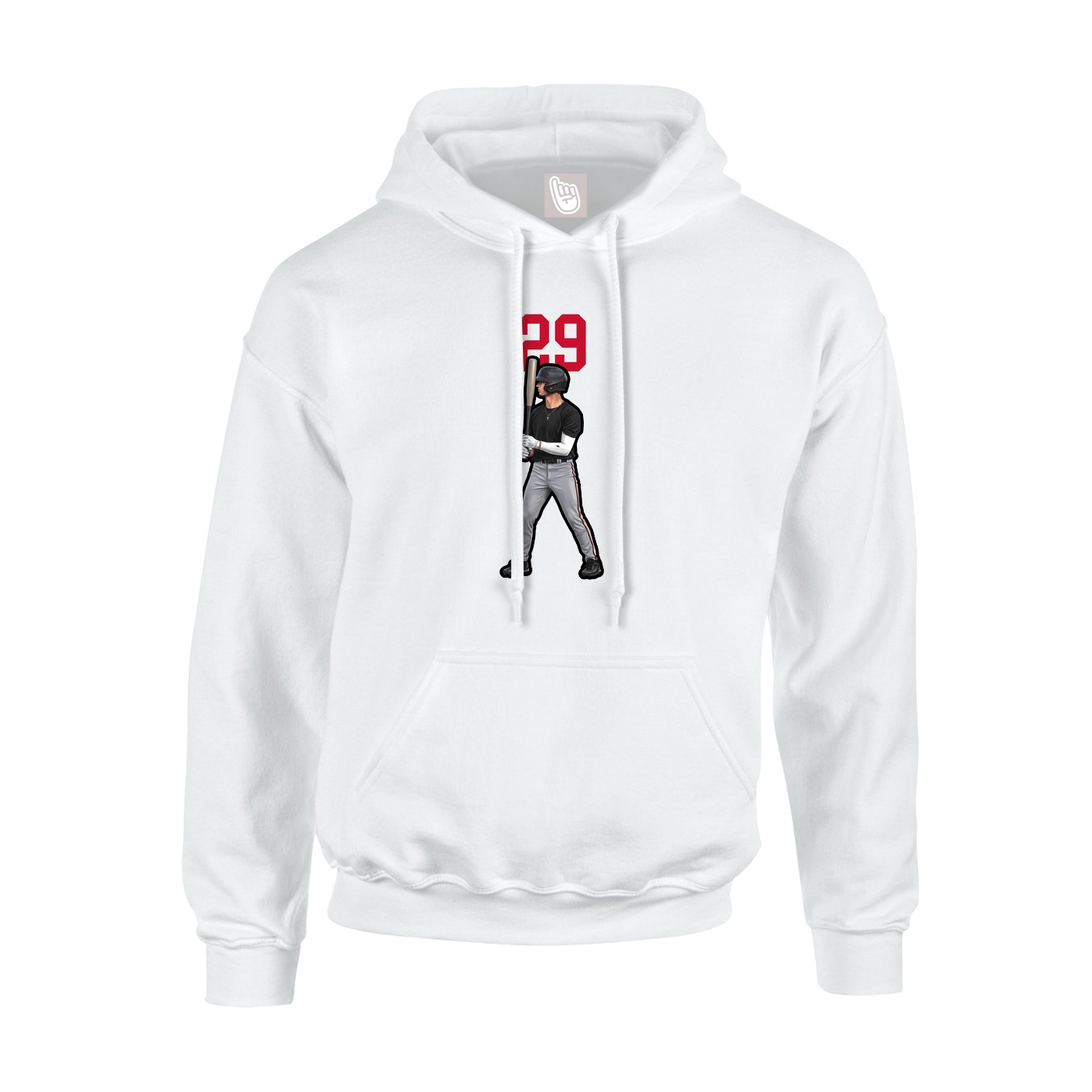 Youth Hoodie — Number Top in White