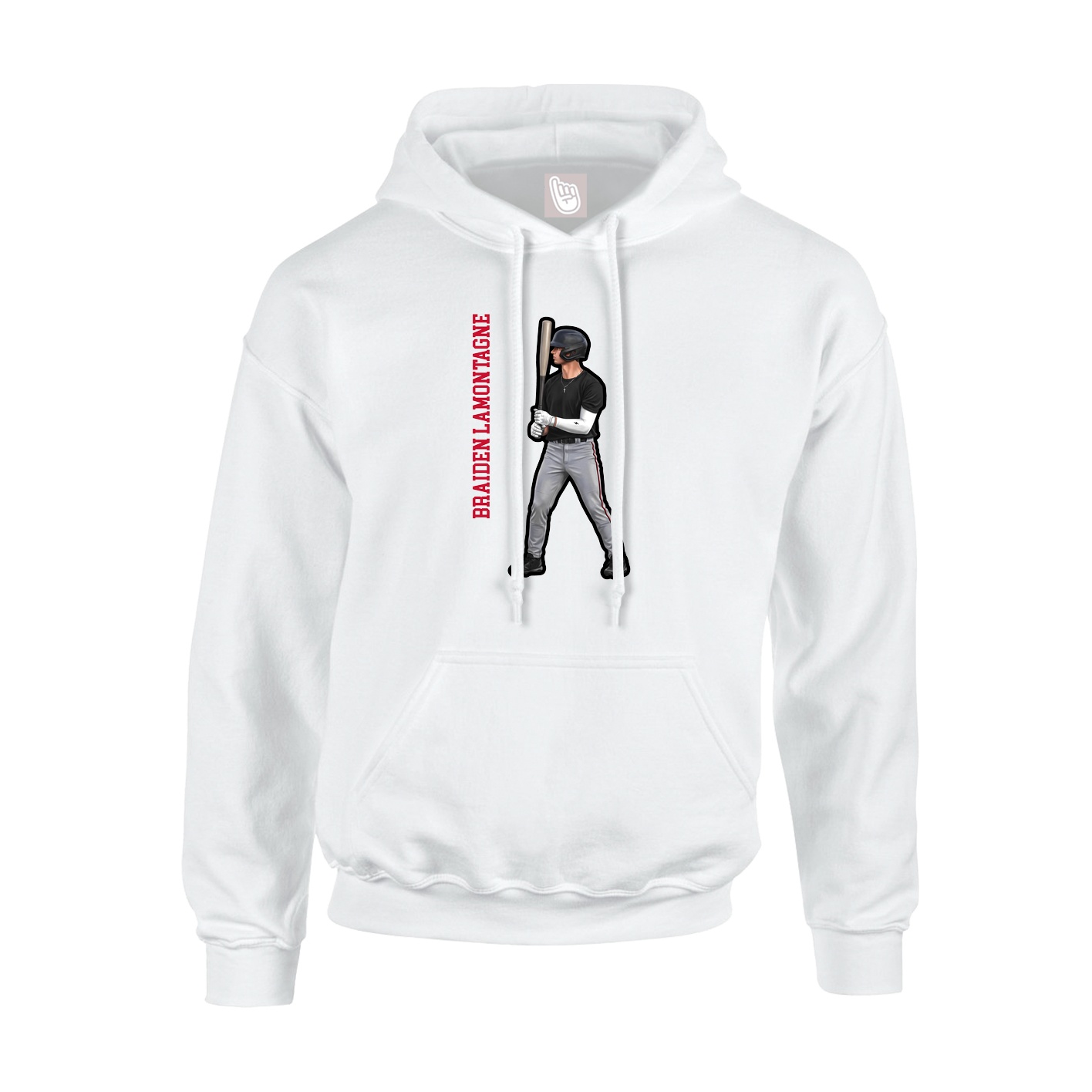 Hoodie — Name Vertical in White