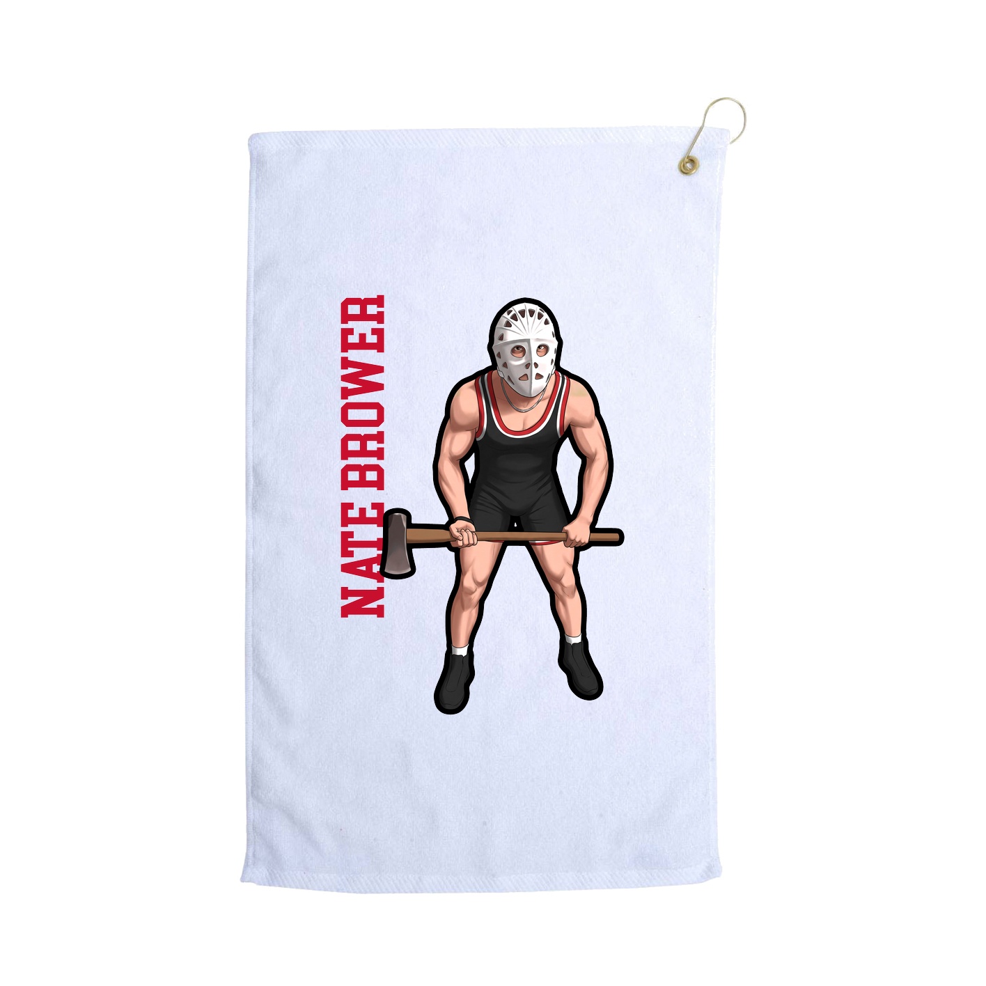 Golf Towel — Name Vertical in White