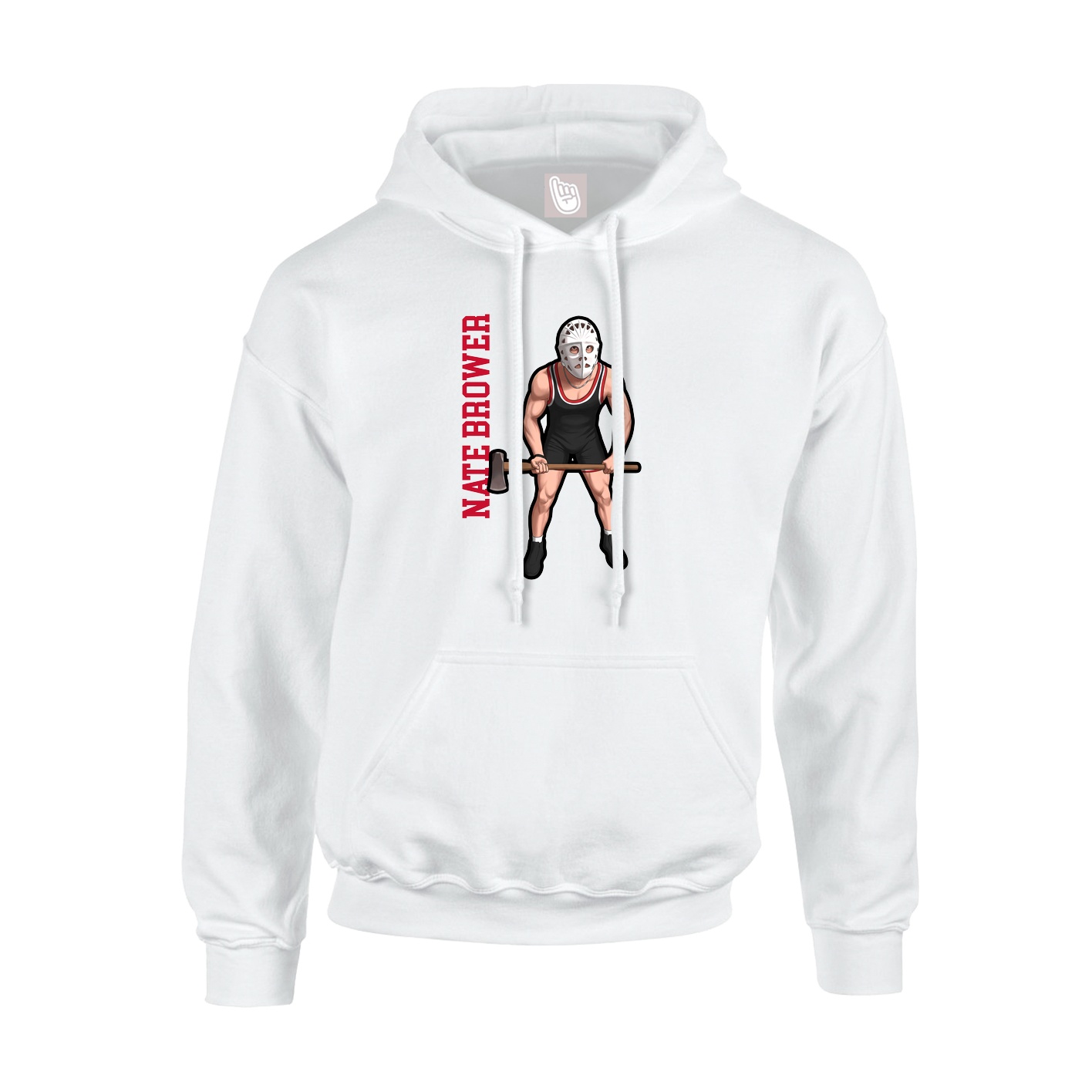 Youth Hoodie — Name Vertical in White