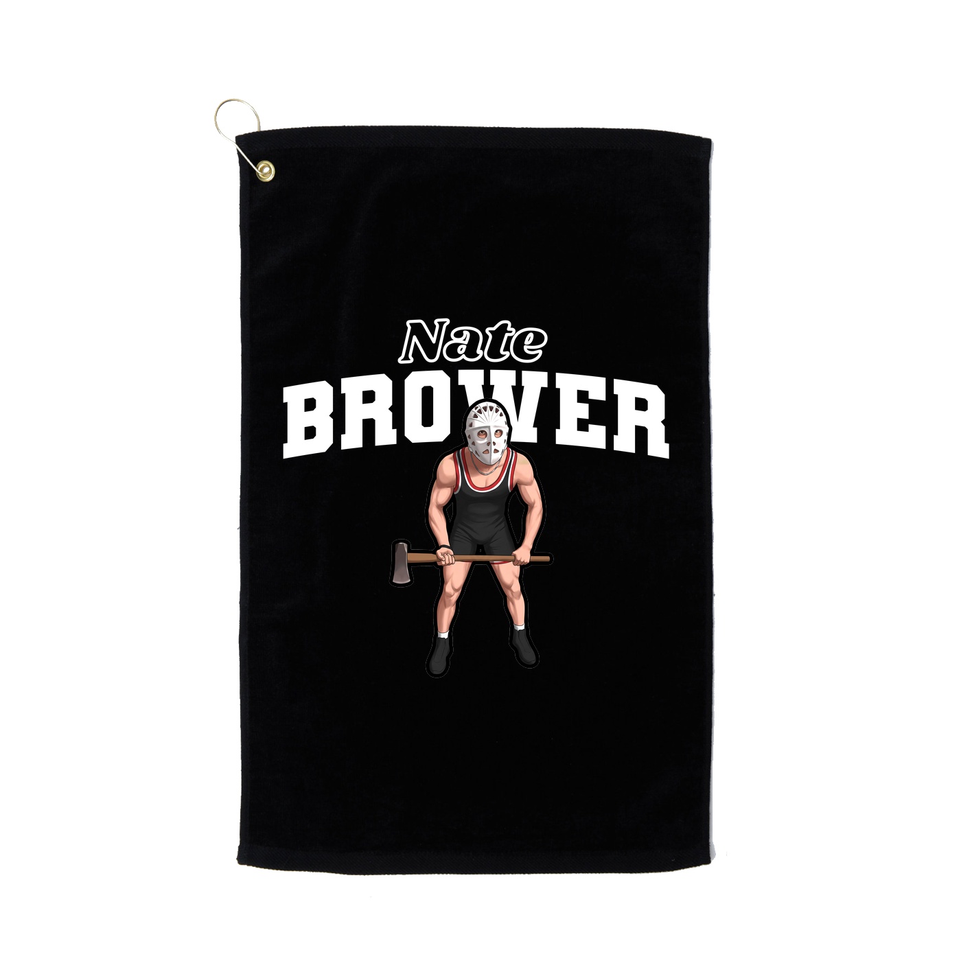 Golf Towel — Name Arch in Black