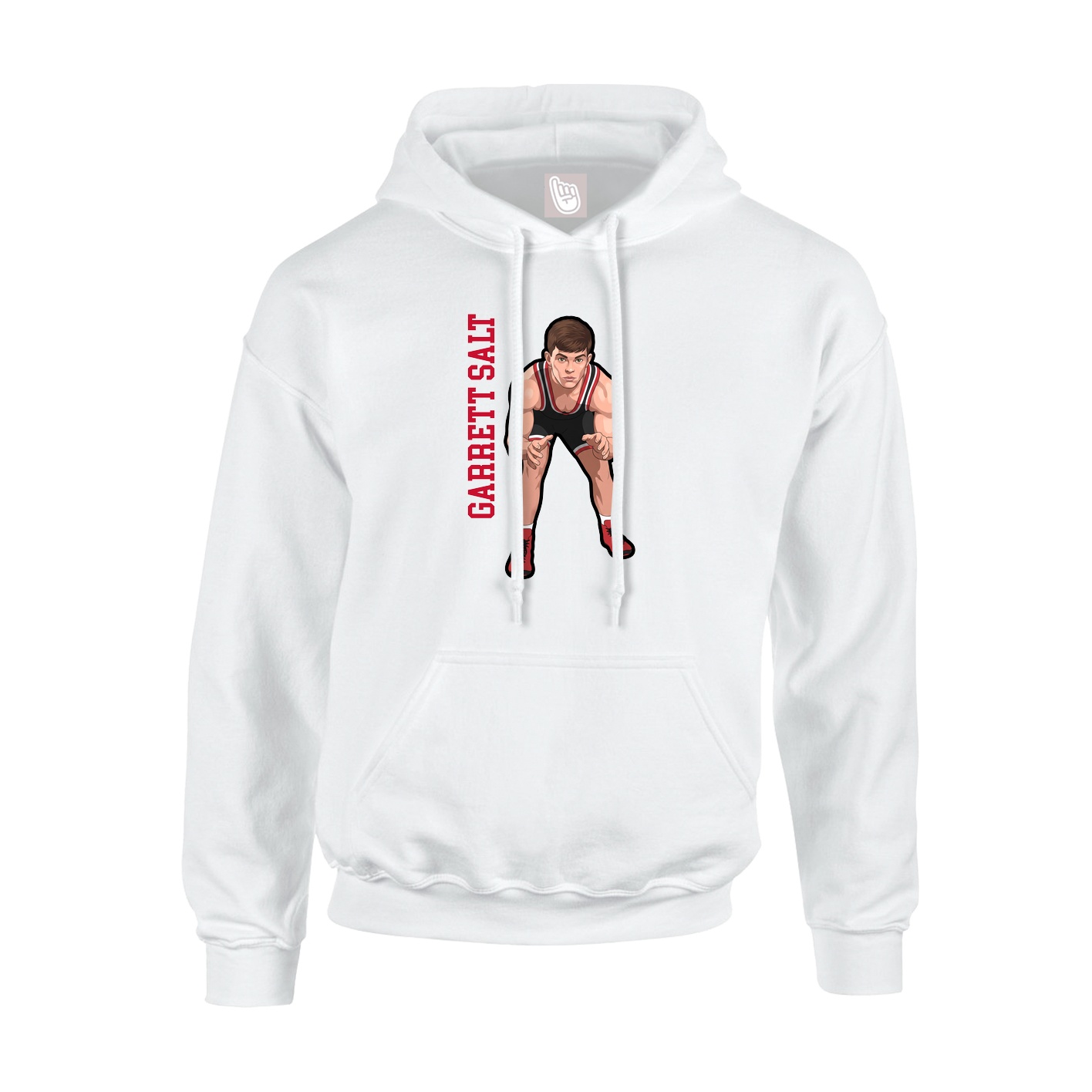 Youth Hoodie — Name Vertical in White