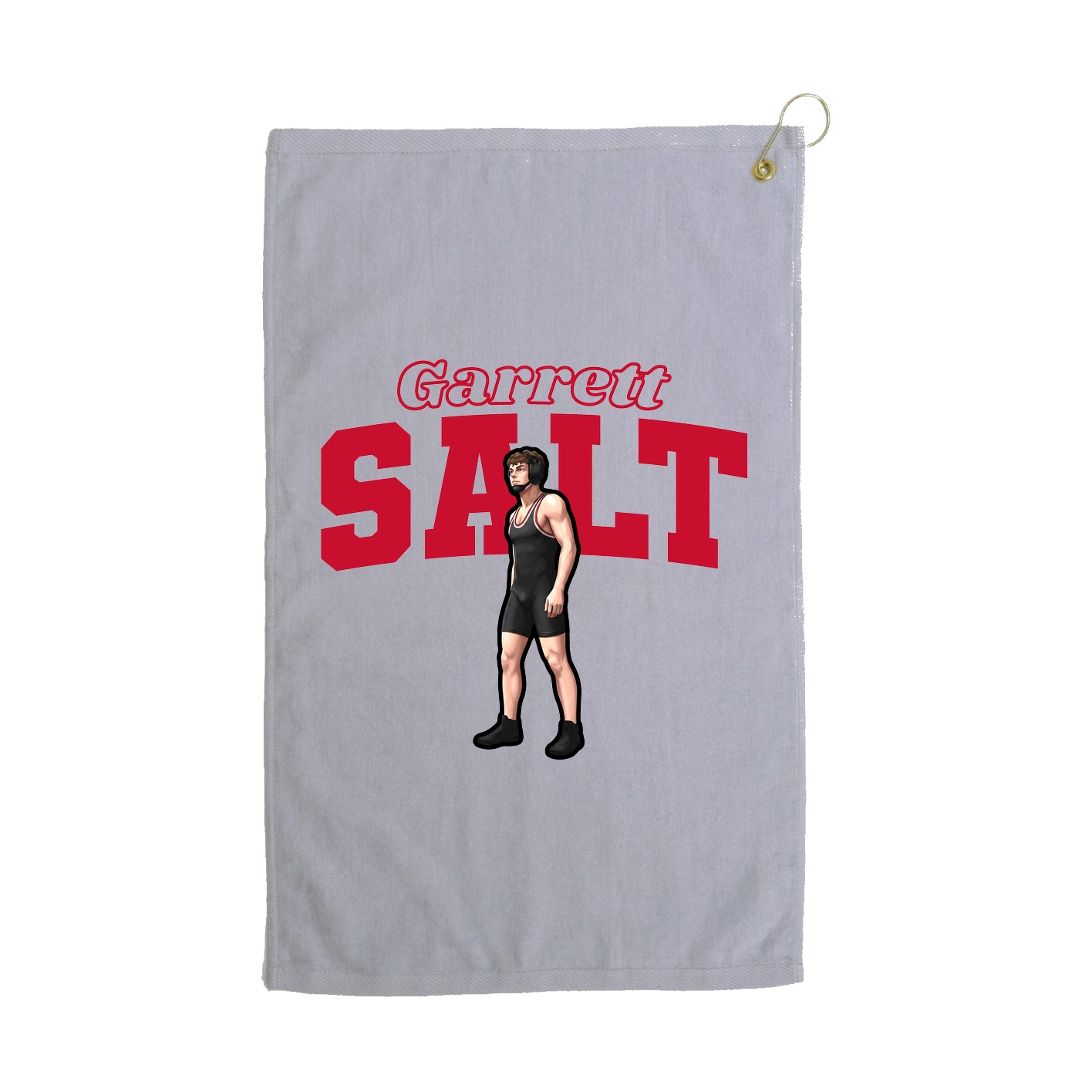 Golf Towel — Name Arch in Grey