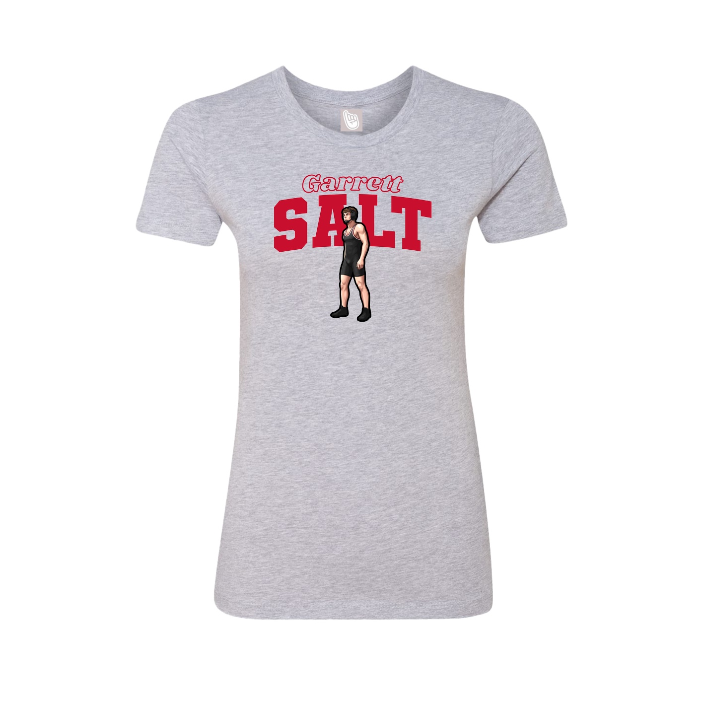 Fitted Women's Tee — Name Arch in Grey
