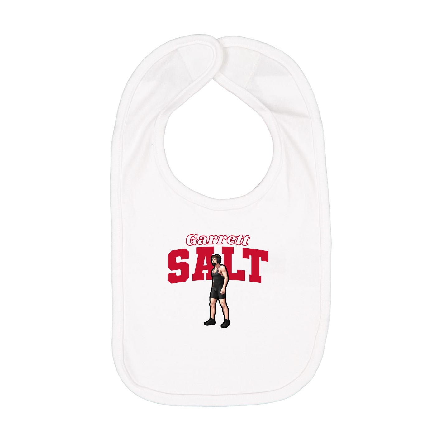 Infant Bib — Name Arch in White