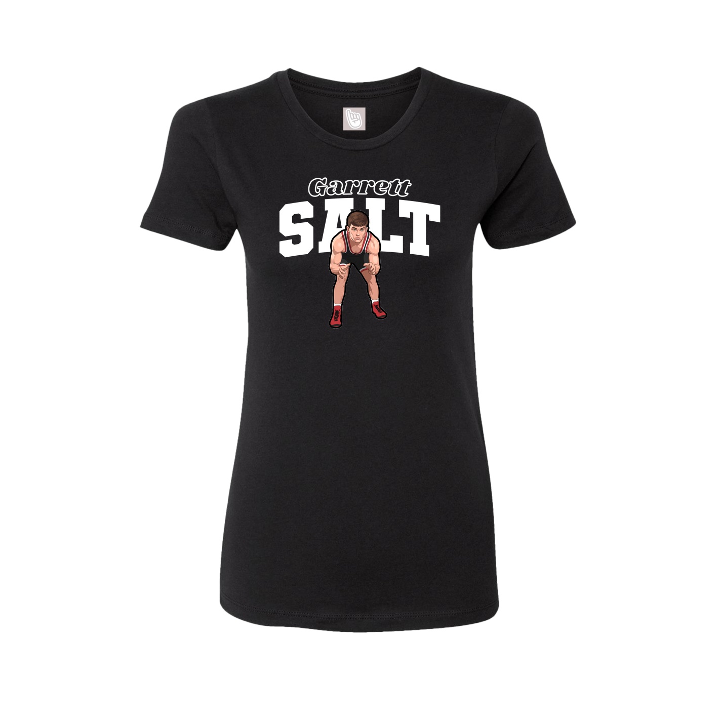 Fitted Women's Tee — Name Arch in Black