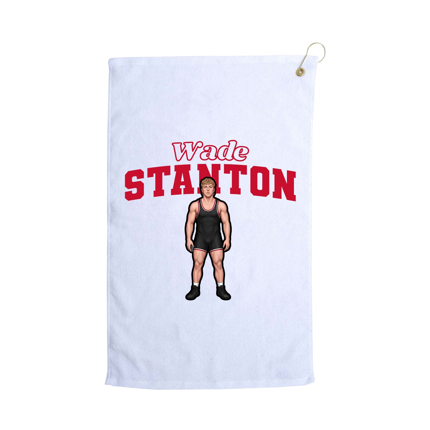 Golf Towel — Name Arch in White