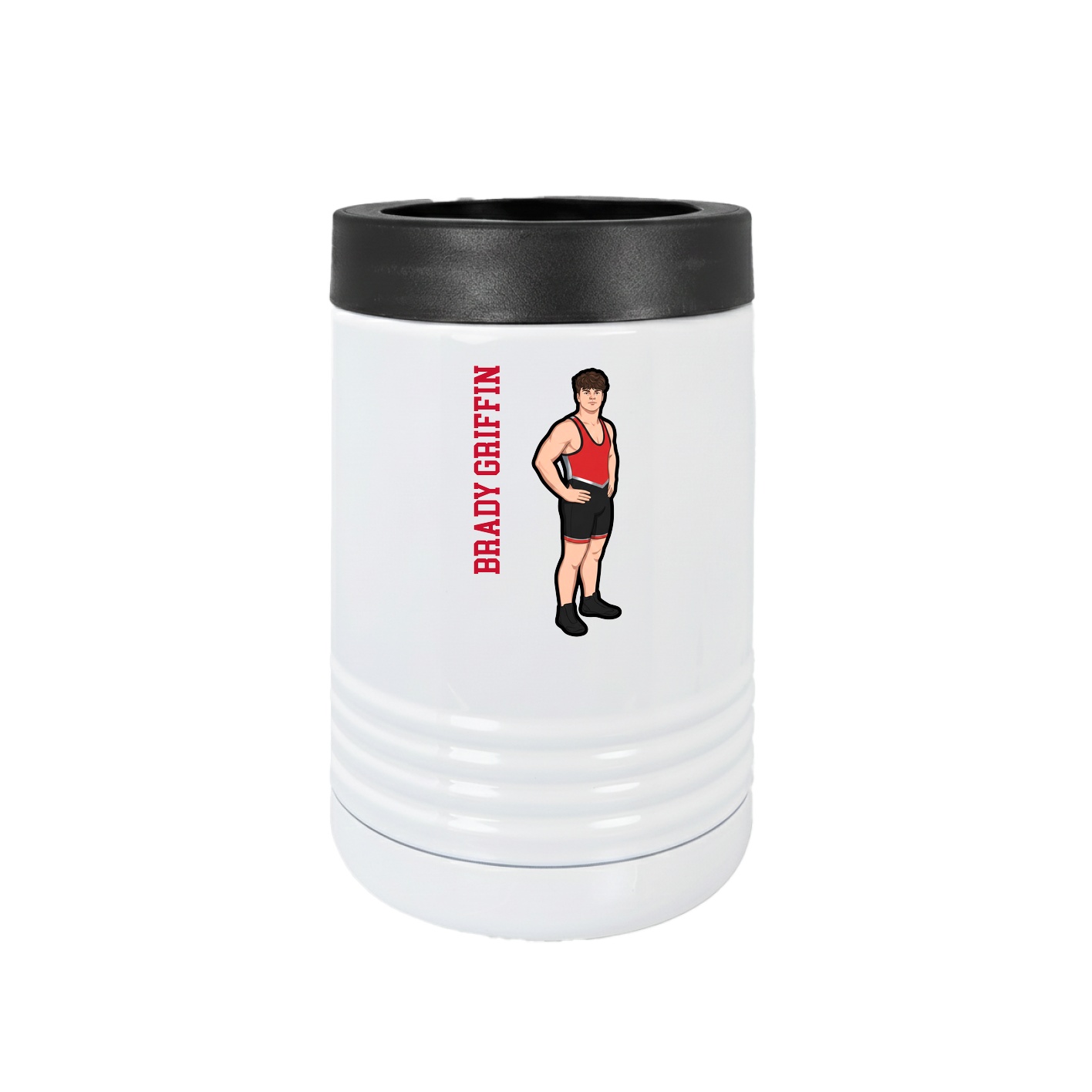 Beverage Holder — Name Vertical in White