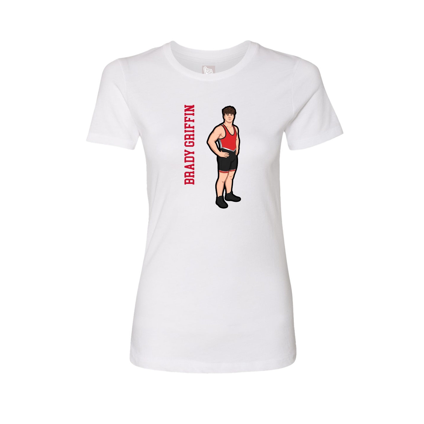 Womens Tee — Name Vertical in White