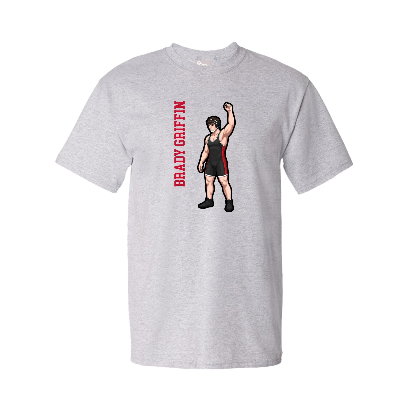 Tee — Name Vertical in Grey