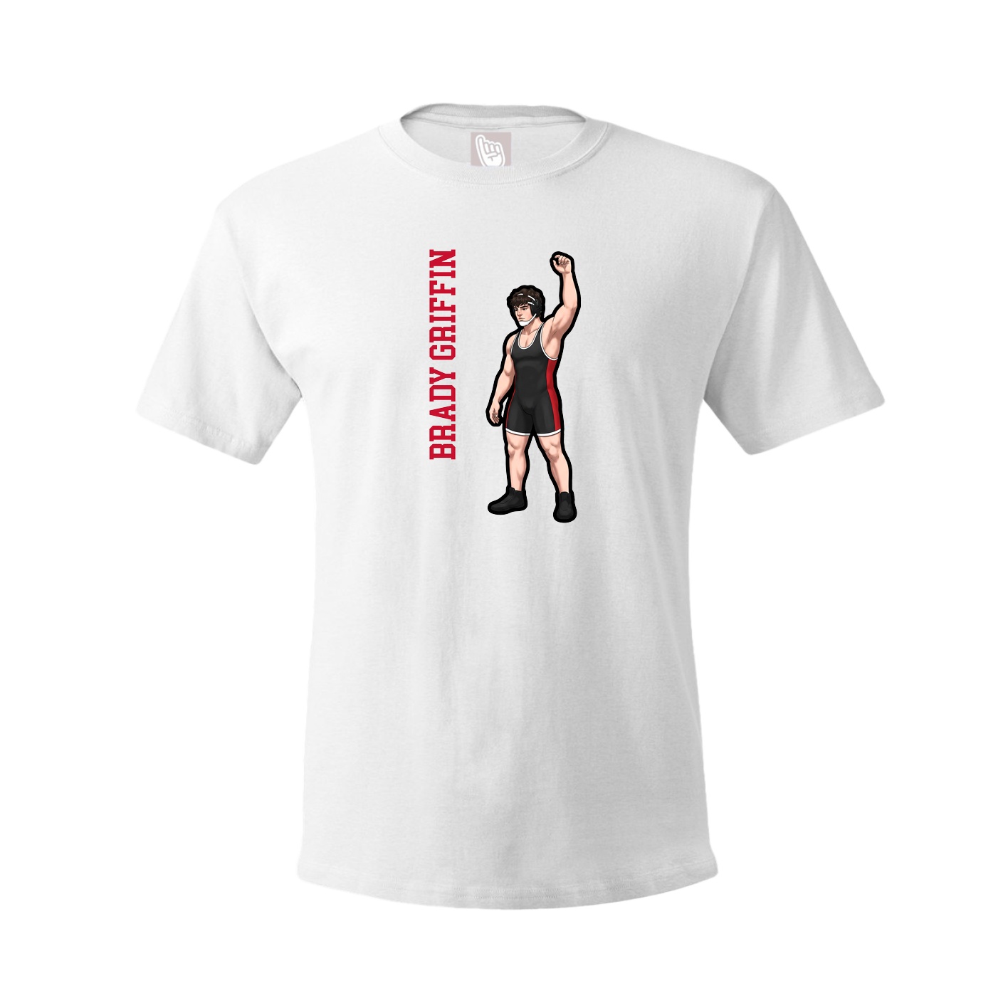 Youth Tee — Name Vertical in White