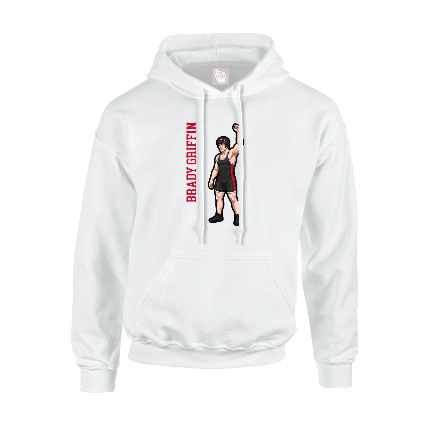 Hoodie — Name Vertical in White
