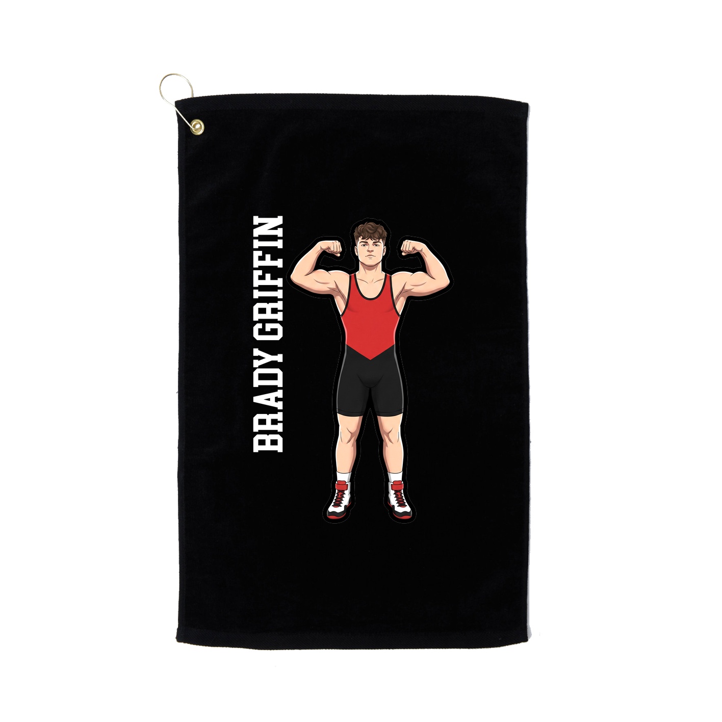 Golf Towel — Name Vertical in Black