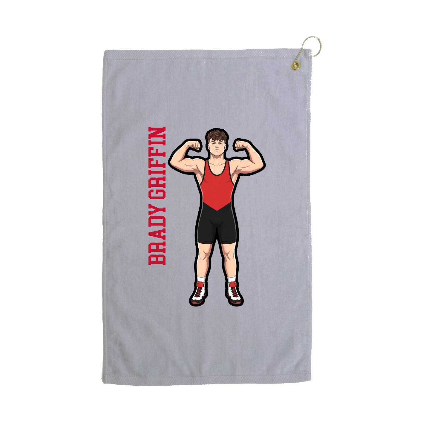 Golf Towel — Name Vertical in Grey
