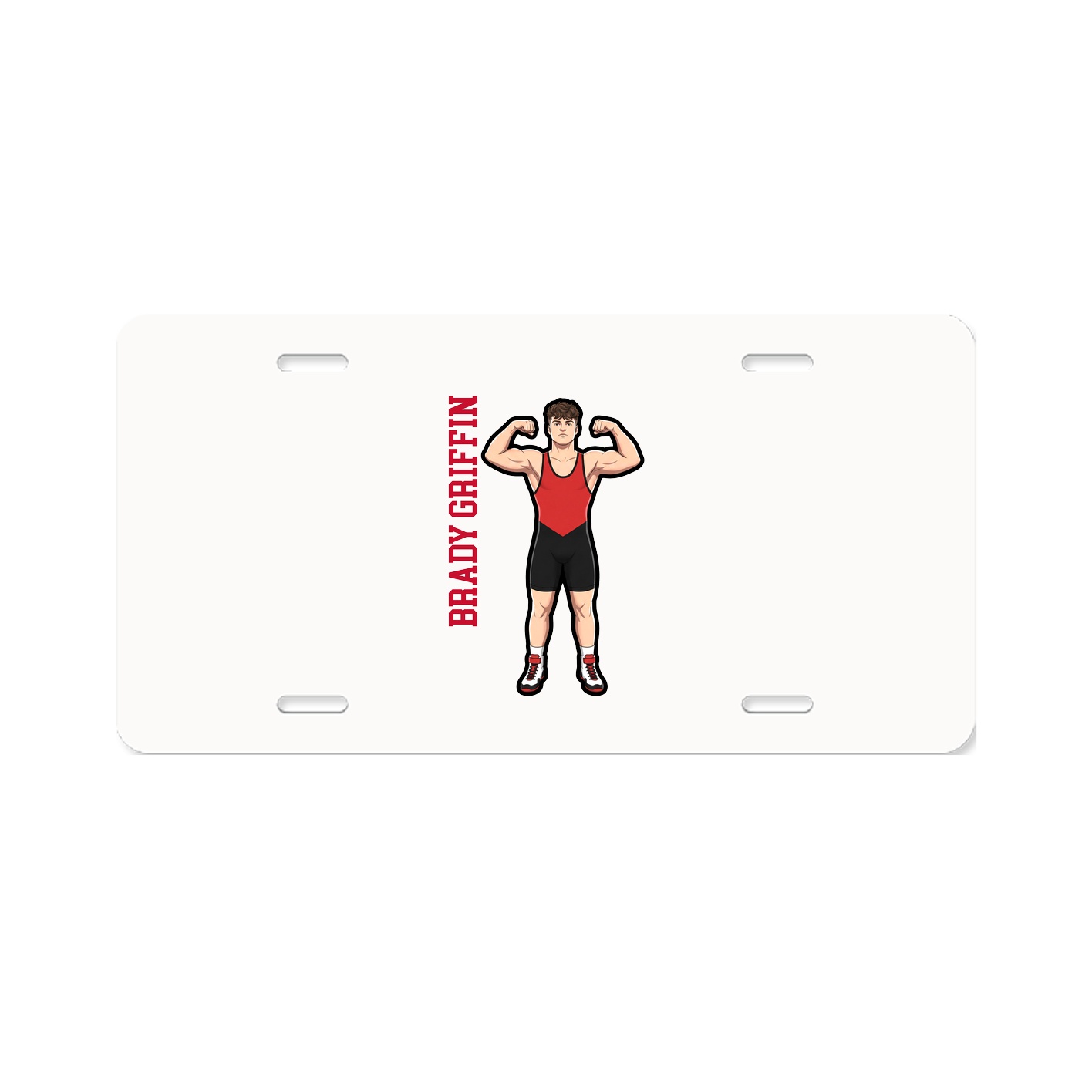 License Plate — Name Vertical in Classic