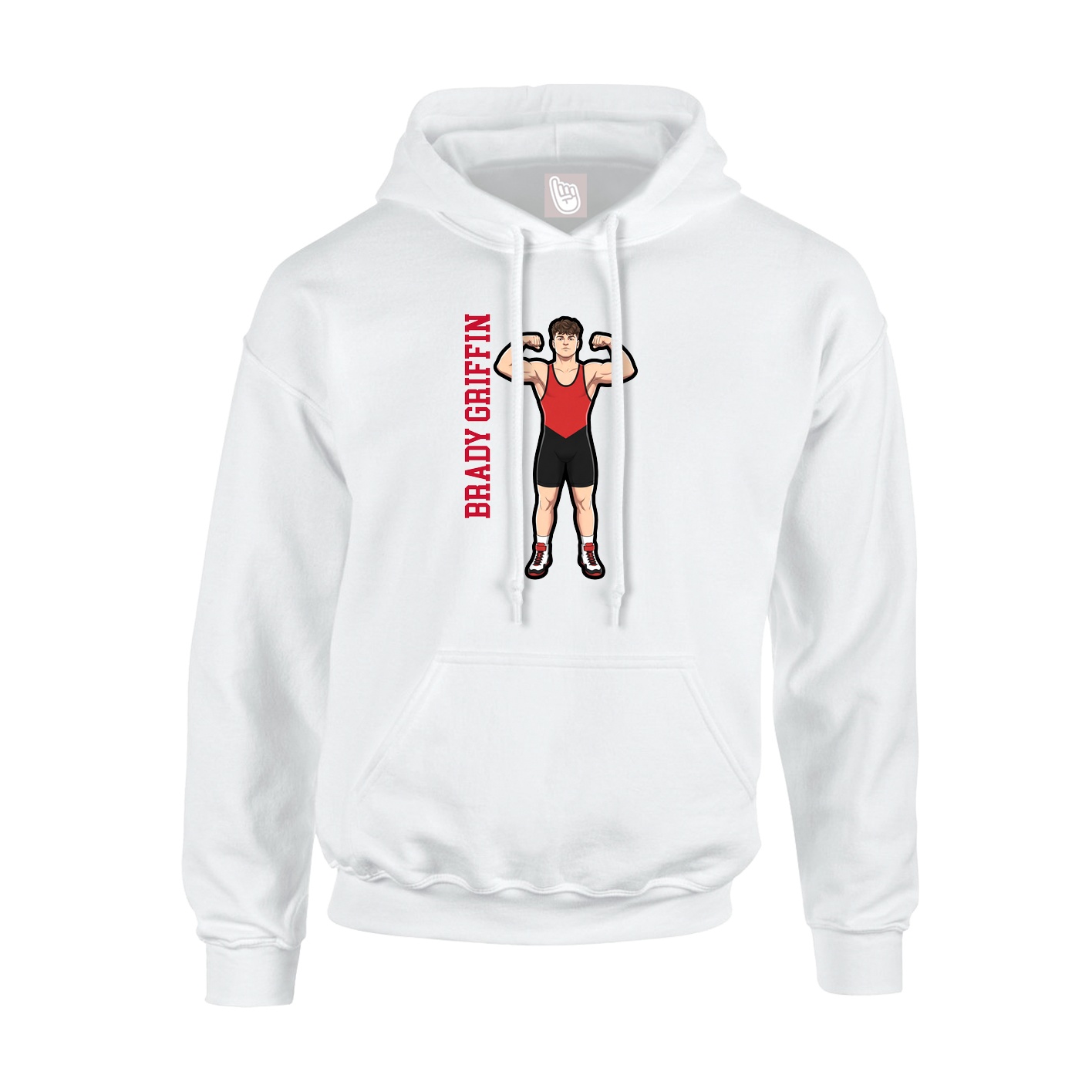 Hoodie — Name Vertical in White