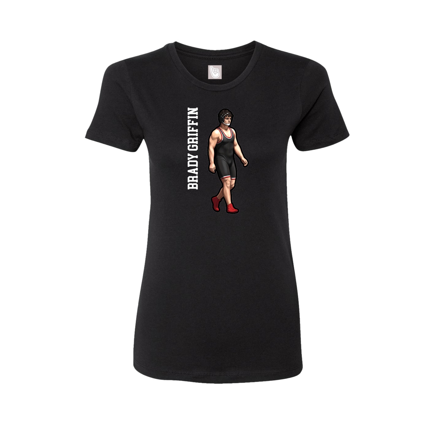 Womens Tee — Name Vertical in Black