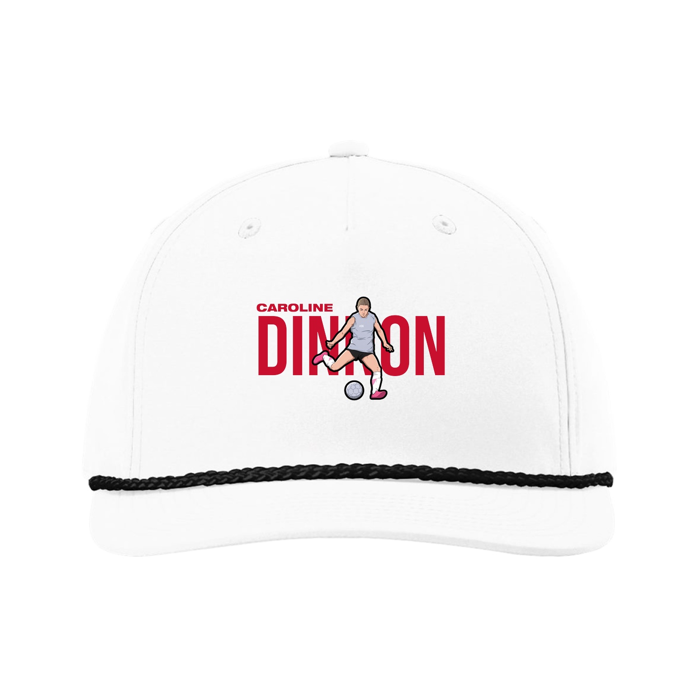 Five-Panel Classic Rope Cap — Player Name in White
