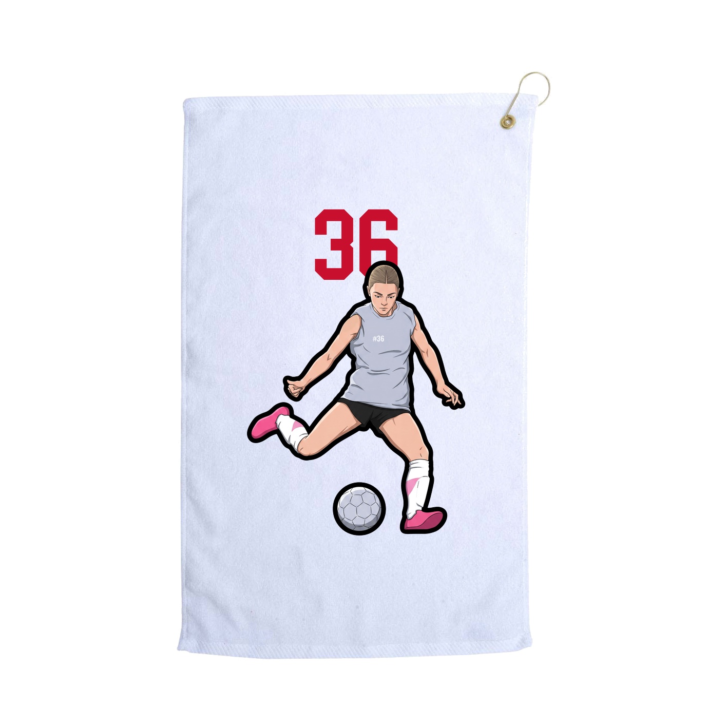Golf Towel — Number Top in White