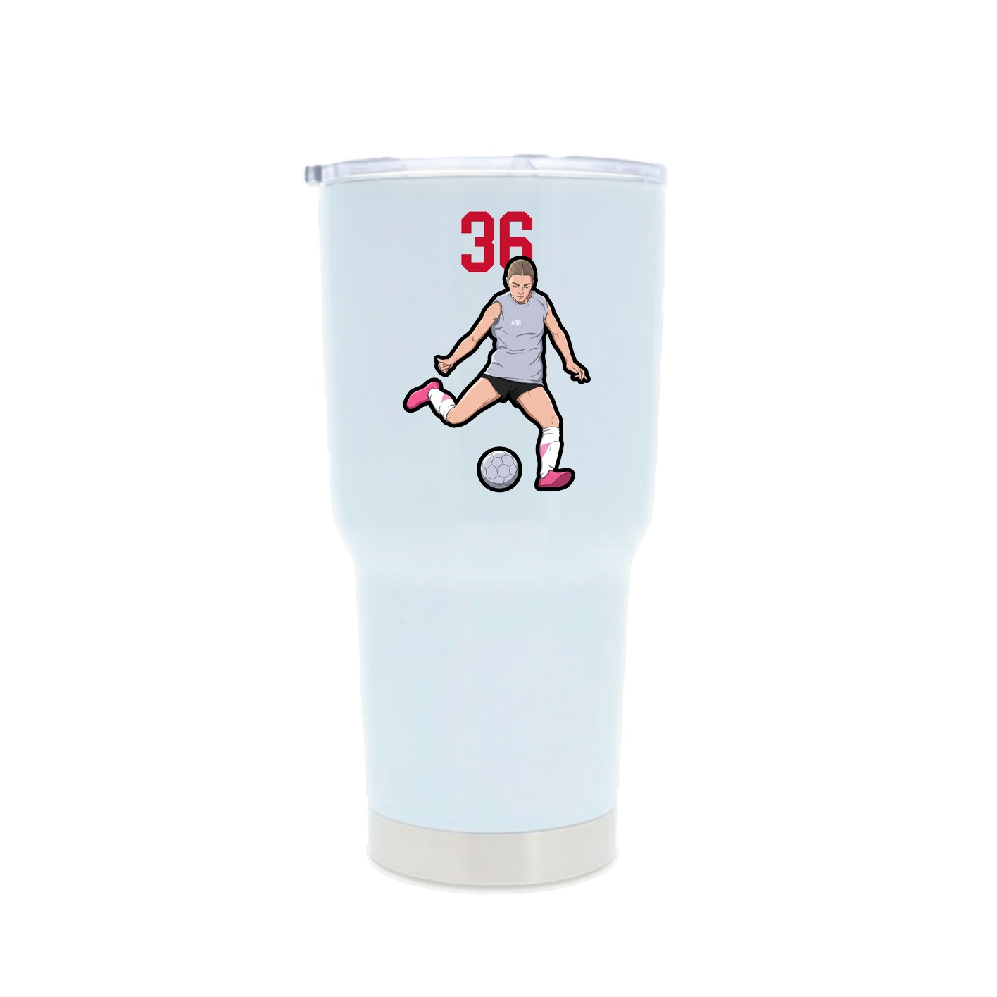 30oz Stainless Steel Tumbler — Number Top in White