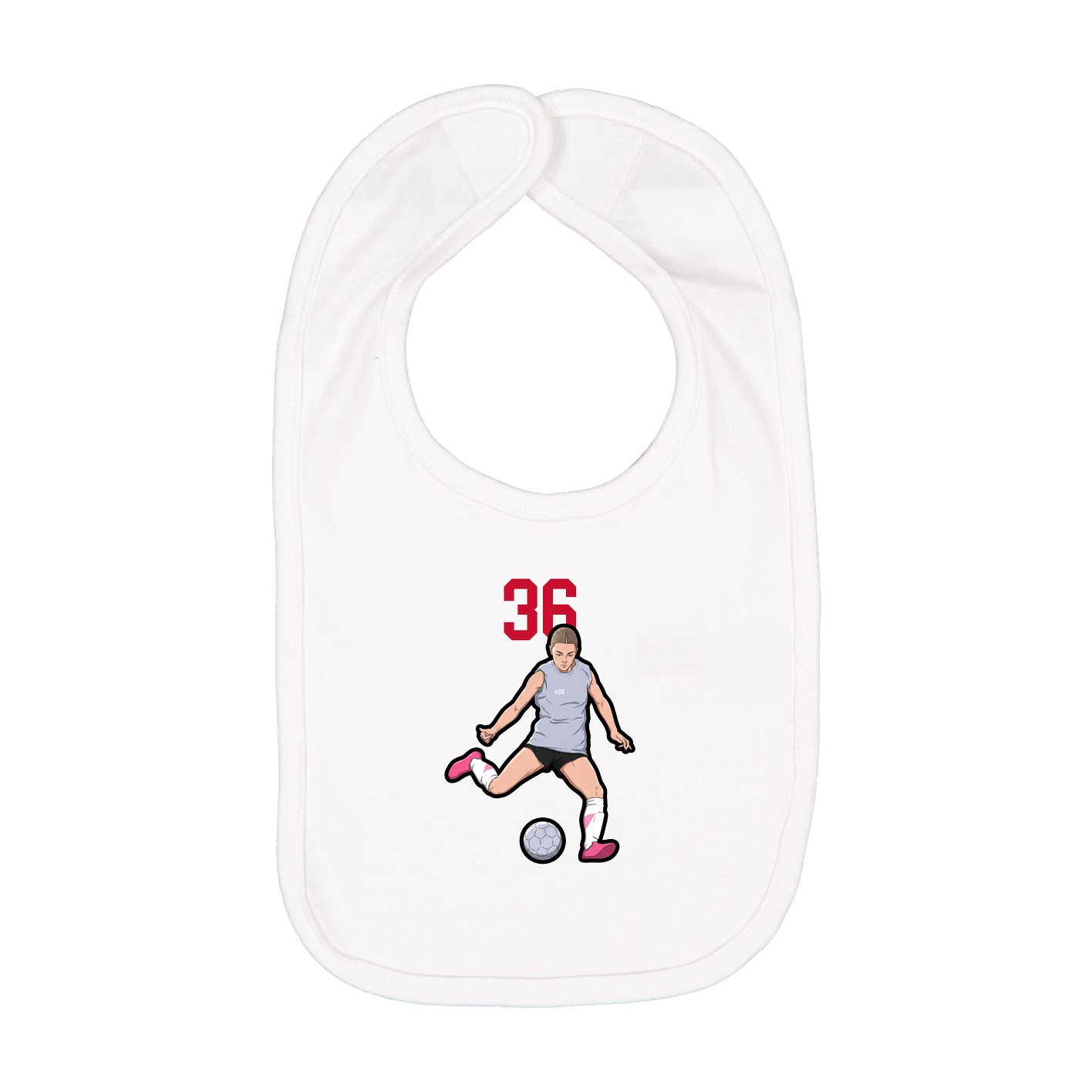 Infant Bib — Number Top in White
